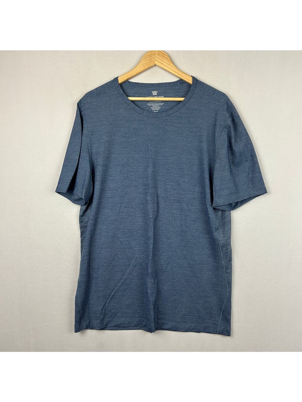 Mack Weldon Airknitx Crew Neck Short Sleeve Shirt Blue Men's Size XL